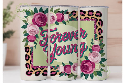 Forever Young 20oz Tumbler Wrap Sublimation PixelChick 