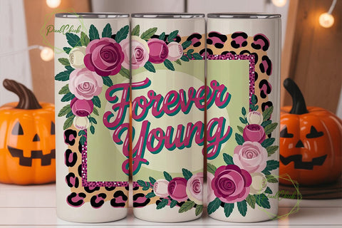 Forever Young 20oz Tumbler Wrap Sublimation PixelChick 