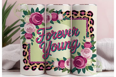 Forever Young 20oz Tumbler Wrap Sublimation PixelChick 