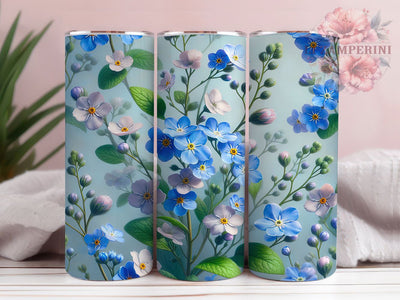 Forget-Me-Not Blue Floral 20oz Tumbler Wrap, Wildflower Tumbler, Botanical Tumbler Design, Delicate Flower Sublimation, Seamless Floral Wrap, Spring Bloom Tumbler Sublimation Li Zamperini 