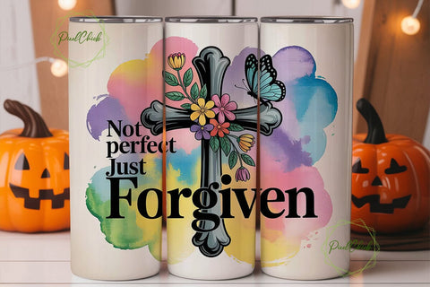 Forgiven Cross Tumbler Wrap Sublimation PixelChick 