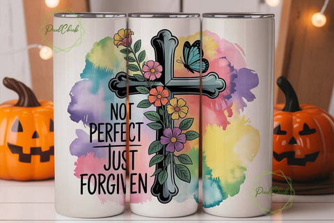 Forgiven Cross Tumbler Wrap Sublimation PixelChick 