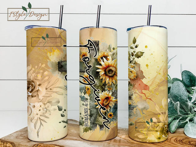 Forgiven Tumbler Wrap 20oz Skinny Sublimation Digital Download Christian Design Shabby Chic PNG Christian Tumbler Bible Verse Gift Sublimation iStyleDesign 