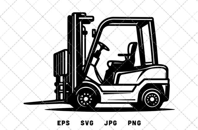 Fork Lift Truck Vector Graphics - JPG, SVG, PNG, EPS - Digital Download with Commercial License for Cricut, Silhouette, Scan N Cut Crafting SVG Loveleen Kaur 