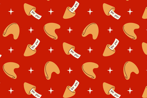 Fortune Cookies Seamless Pattern Digital Pattern Rin Green 