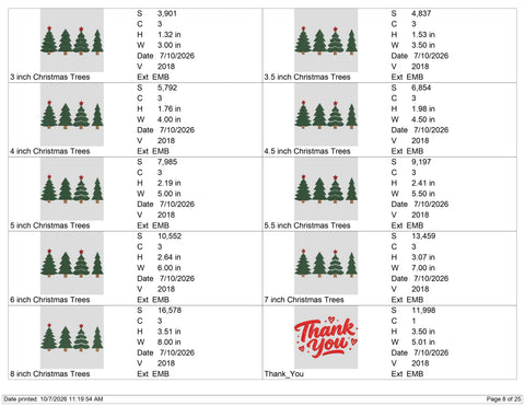 Four Christmas Trees Embroidery Design – Minimalist Pine Trees Holiday Machine Embroidery File Embroidery/Applique DESIGNS PatternFeed8 