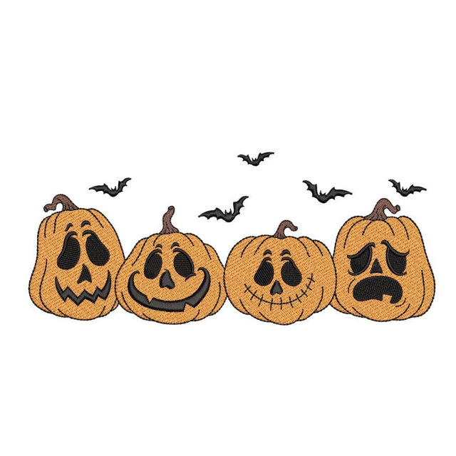 Four Halloween Pumpkins Embroidery Design, Autumn Embroidery File, 4 sizes, Instant Download Embroidery/Applique DESIGNS Nino Nadaraia 