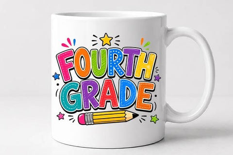 Fourth Grade PNG | Colorful School Sublimation Design SVG BillahCrafts 