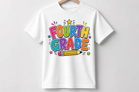 Fourth Grade PNG | Colorful School Sublimation Design SVG BillahCrafts 