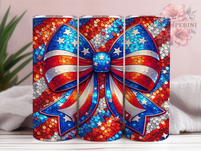 Fourth of July American Flag Bow Tumbler Wrap, Fourth Of July Wrap, Flag Bow PNG, 20oz Sublimation Design, Patriotic Cup Wrap, USA Bow Tumbler, Red White Blue Design Sublimation Li Zamperini 