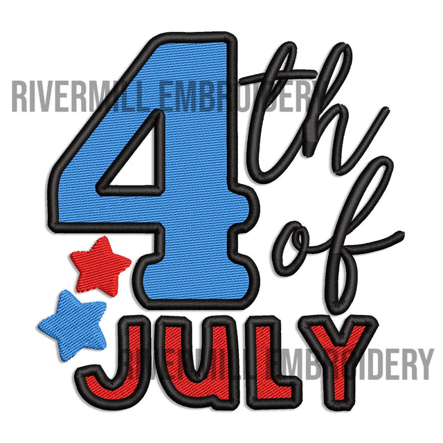Fourth Of July Embroidery Design Embroidery/Applique DESIGNS Rivermill Embroidery 