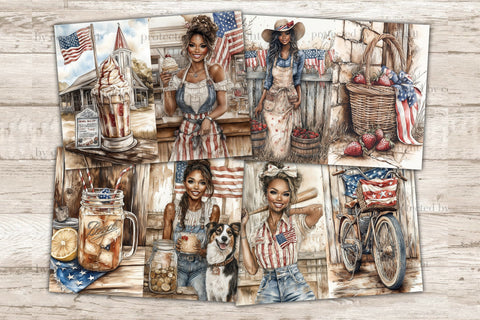 Fourth of July Junk Journal Page | Vintage Patriotic Collage SVG GlamArtZhanna 