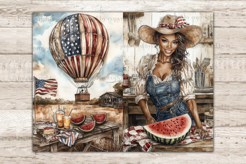 Fourth of July Junk Journal Page | Vintage Patriotic Collage SVG GlamArtZhanna 