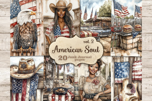 Fourth of July Junk Journal Page | Vintage Patriotic Collage SVG GlamArtZhanna 