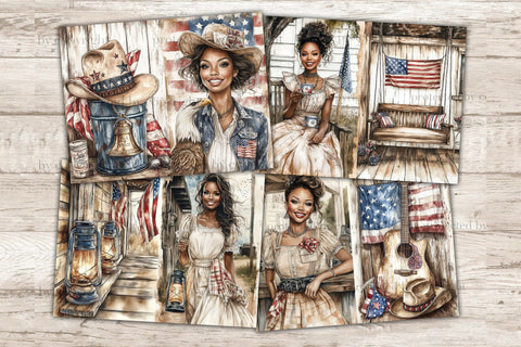 Fourth of July Junk Journal Page | Vintage Patriotic Collage SVG GlamArtZhanna 