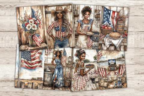 Fourth of July Junk Journal Page | Vintage Patriotic Collage SVG GlamArtZhanna 