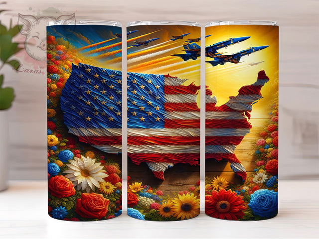 Fourth of July Patriotic USA Flag Tumbler, Patriotic Tumbler Wrap, 20oz Sublimation PNG, USA Flag Tumbler Design, Red White Blue Cup, Independence Day Wrap, American Pride Tumbler Sublimation Lara' s Designs 