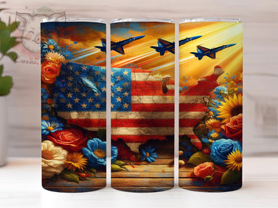 Fourth of July Patriotic USA Flag Tumbler, Patriotic Tumbler Wrap, 20oz Sublimation PNG, USA Flag Tumbler Design, Red White Blue Cup, Independence Day Wrap, American Pride Tumbler Sublimation Lara' s Designs 