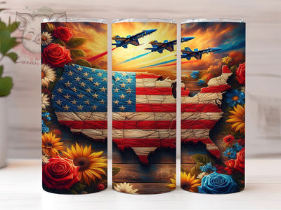 Fourth of July Patriotic USA Flag Tumbler, Patriotic Tumbler Wrap, 20oz Sublimation PNG, USA Flag Tumbler Design, Red White Blue Cup, Independence Day Wrap, American Pride Tumbler Sublimation Lara' s Designs 