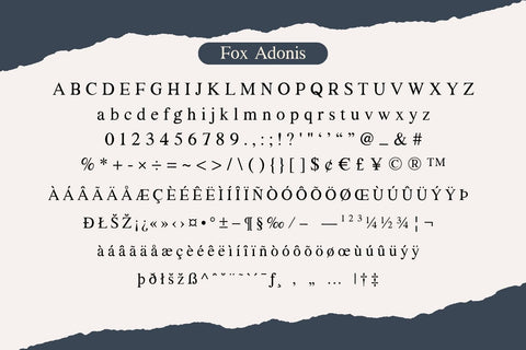 Fox Adonis: 4 Font Styles Font Fox7 By Rattana 