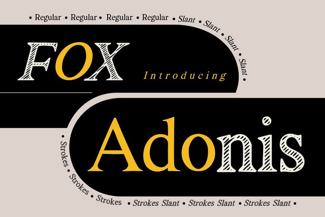 Fox Adonis: 4 Font Styles Font Fox7 By Rattana 