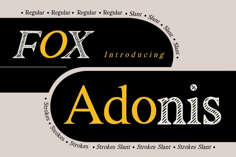 Fox Adonis: 4 Font Styles Font Fox7 By Rattana 