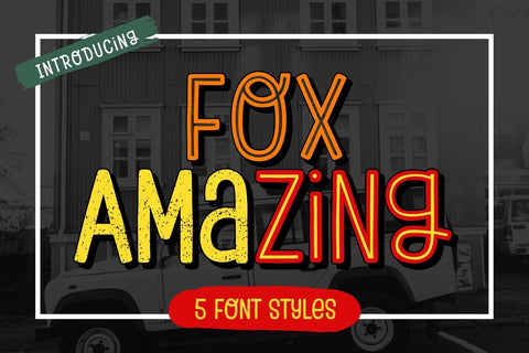 Fox Amazing : 5 Font Styles Font Fox7 By Rattana 