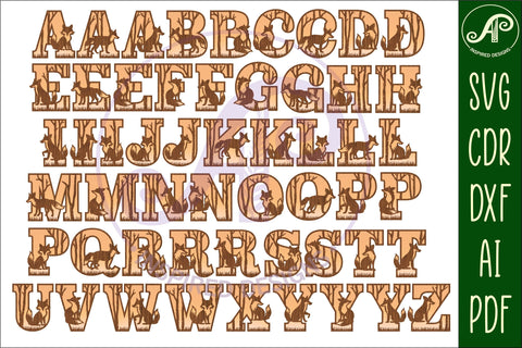 Fox and forest letters alphabet set x 54 SVG APInspireddesigns 
