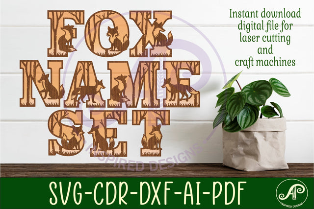 Fox and forest letters alphabet set x 54 SVG APInspireddesigns 