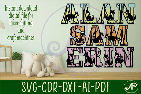 Fox and forest letters alphabet set x 54 SVG APInspireddesigns 