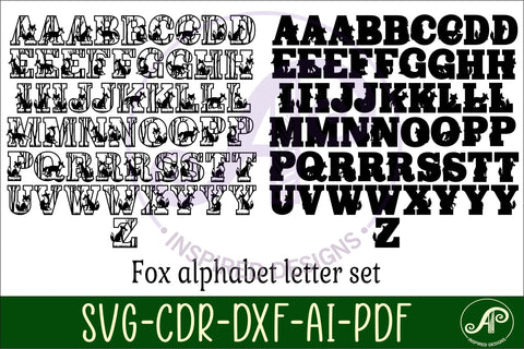 Fox and forest letters alphabet set x 54 SVG APInspireddesigns 