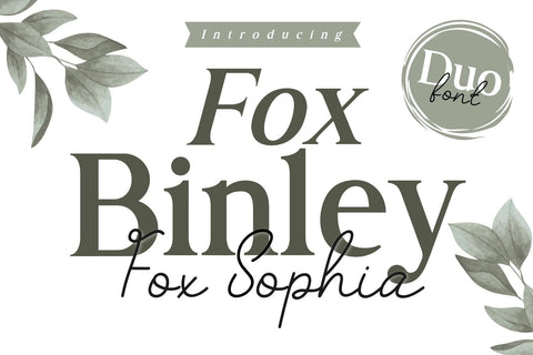 Fox Binley and Fox Sophia Duo Font Font Fox7 By Rattana 