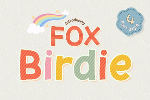 Fox Birdie: 4 Font Style Font Fox7 By Rattana 