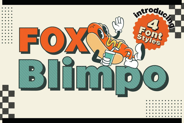 Fox Blimpo : 4 Font Styles Font Fox7 By Rattana 
