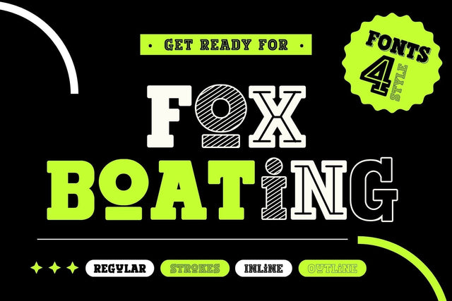 Fox Boating Fonts 4 Style Font Fox7 By Rattana 