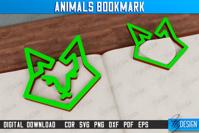 Fox Bookmark | Book Lover | Book Marker | Page Holder | Paperclip | CNC File SVG Fly Design 