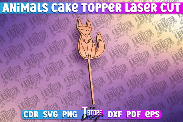 Fox Cake Topper Laser Cut SVG Design | Laser Cut Design SVG The T Store Design 