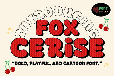 Fox Cerise : 4 Font Styles Font Fox7 By Rattana 