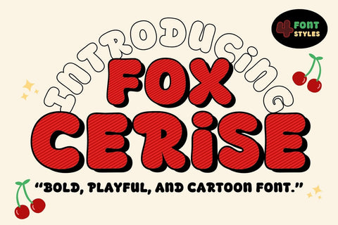 Fox Cerise : 4 Font Styles Font Fox7 By Rattana 