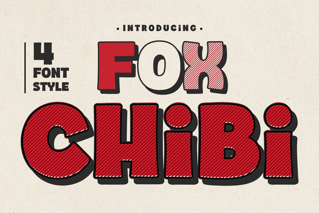 Fox Chibi: 4 Font Styles Font Fox7 By Rattana 