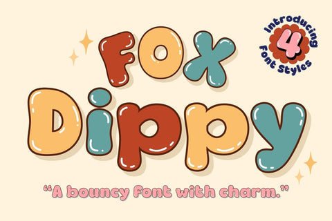 Fox Dippy : 4 Font Styles Font Fox7 By Rattana 