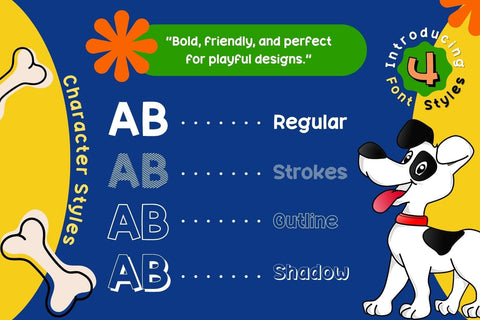 Fox Doggie: 4 Font Styles Font Fox7 By Rattana 