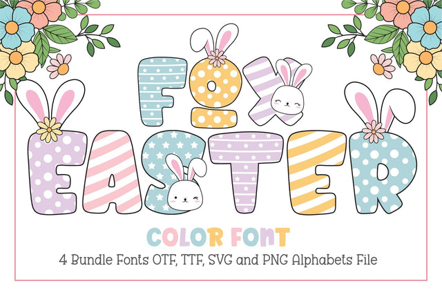 Fox Easter Color (4 Bundle) Fonts Font Fox7 By Rattana 