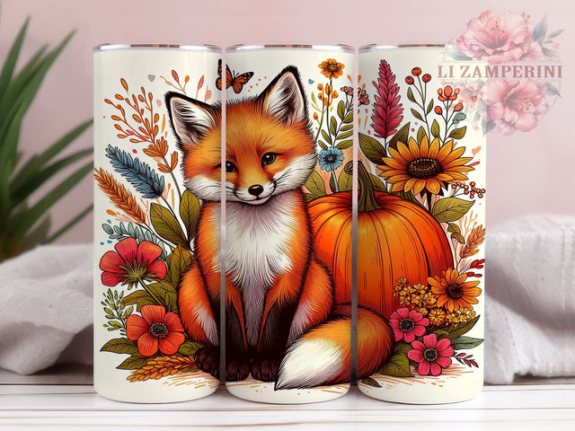 Fox Fall 20oz Tumbler Wrap PNG, Baby Fox Country Tumbler PNG Sublimation Design, Straight & Tapered Tumbler Wrap, Instant Digital Download Sublimation Li Zamperini 