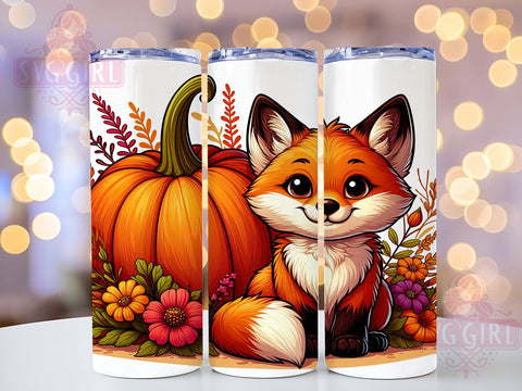 Fox Fall 20oz Tumbler Wrap Sublimation Design, Straight Tapered Tumbler Wrap, Baby Fox Country Tumbler Png, Instant Digital Download Sublimation SvggirlplusArt 