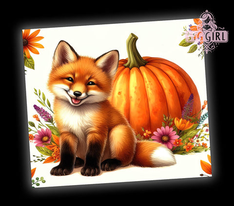 Fox Fall 20oz Tumbler Wrap Sublimation Design, Straight Tapered Tumbler Wrap, Baby Fox Country Tumbler Png, Instant Digital Download Sublimation SvggirlplusArt 