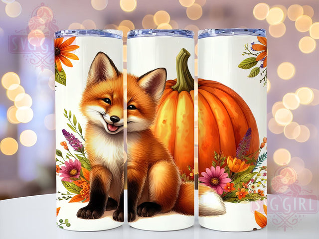 Fox Fall 20oz Tumbler Wrap Sublimation Design, Straight Tapered Tumbler Wrap, Baby Fox Country Tumbler Png, Instant Digital Download Sublimation SvggirlplusArt 