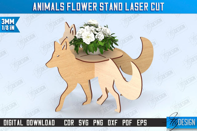 Fox Flower Stand | Garden Design | Home Decor | Flower Holder | CNC File SVG Fly Design 
