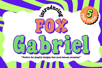 Fox Gabriel : 5 Font Styles Font Fox7 By Rattana 