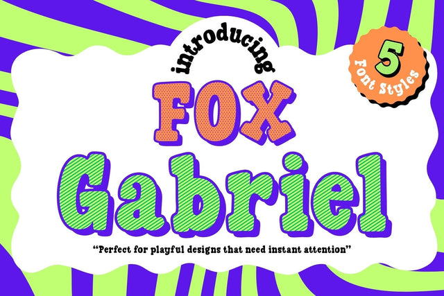 Fox Gabriel : 5 Font Styles Font Fox7 By Rattana 